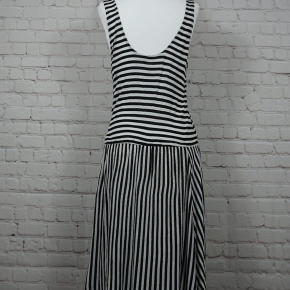 Ella Moss Black & White Gabi Stripped Mini Dress S - Picture 4 of 8